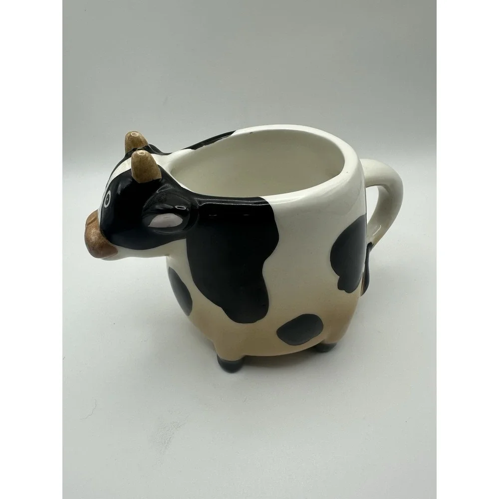 Vintage Ceramic Creamer Saucer Cow by GiftCo Cottagecore Grandmacore